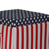 Storage Ottoman | Square | Patriotic Print | Extra Seating | Multicolor