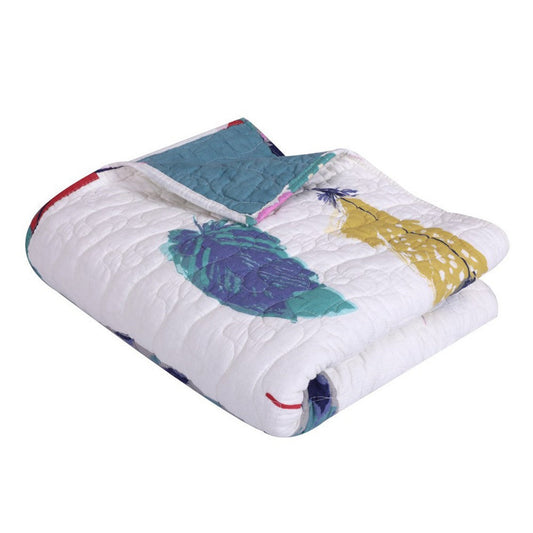 Boston Throw | Fabric | Feather Prints | Multicolor