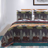 3 Piece King Size Quilt Set with Nature Inspired Print Multicolor By Casagear Home BM116917