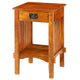 Spacious Mango Wood Nightstand with Slatted Side Panels, Brown - BM122854