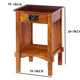 Spacious Mango Wood Nightstand with Slatted Side Panels, Brown - BM122854