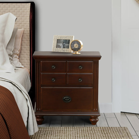 Gabrielle Ii Transitional Nightstand, Cherry Finish By The Urban Port