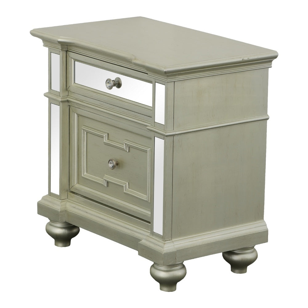 Salamanca Contemporary Night Stand In Silver By The Urban Port BM123245