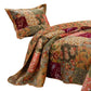 Kamet 2 Piece Fabric Twin Size Quilt Set with Floral Prints Multicolor By Casagear Home BM14922