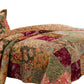 Kamet 2 Piece Fabric Twin Size Quilt Set with Floral Prints Multicolor By Casagear Home BM14922