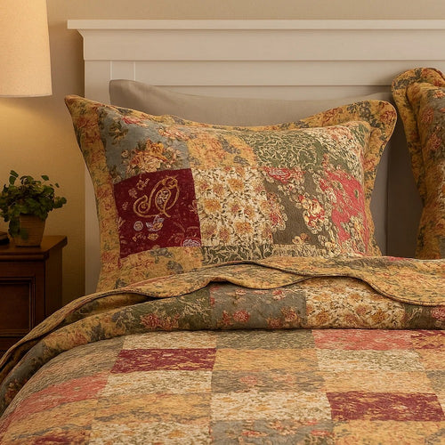 Kamet Standard Size Pillow Sham | Floral & Paisley Prints | Multicolor