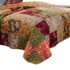 Kamet 5 Piece Fabric Queen Size Quilt Set with Floral Prints Multicolor By Casagear Home BM14931