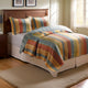Huascaran 3 Piece Queen Size Quilt Set | Channel Stitching | Multicolor