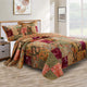 Kamet 3 Piece Queen Size Bedspread Set | Floral Prints | Multicolor