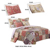 Chicago 5 Piece Fabric Queen Size Quilt Set with Jacobean Prints,Multicolor By Casagear Home BM14969