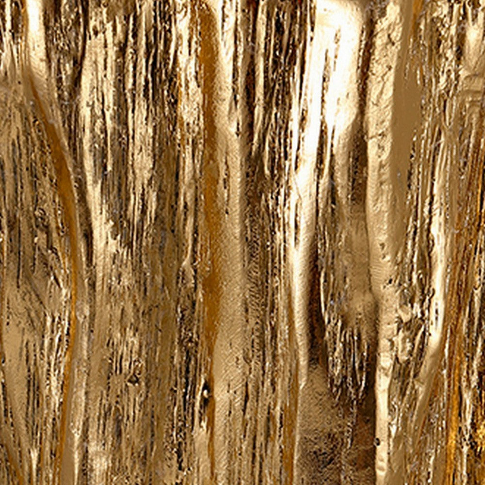 Nature Inspired Tree Trunk Metal Stool, Gold By The Urban port