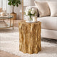 Nature Inspired Tree Trunk Metal Stool, Gold By The Urban port