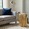 Nature Inspired Tree Trunk Metal Stool, Gold By The Urban port