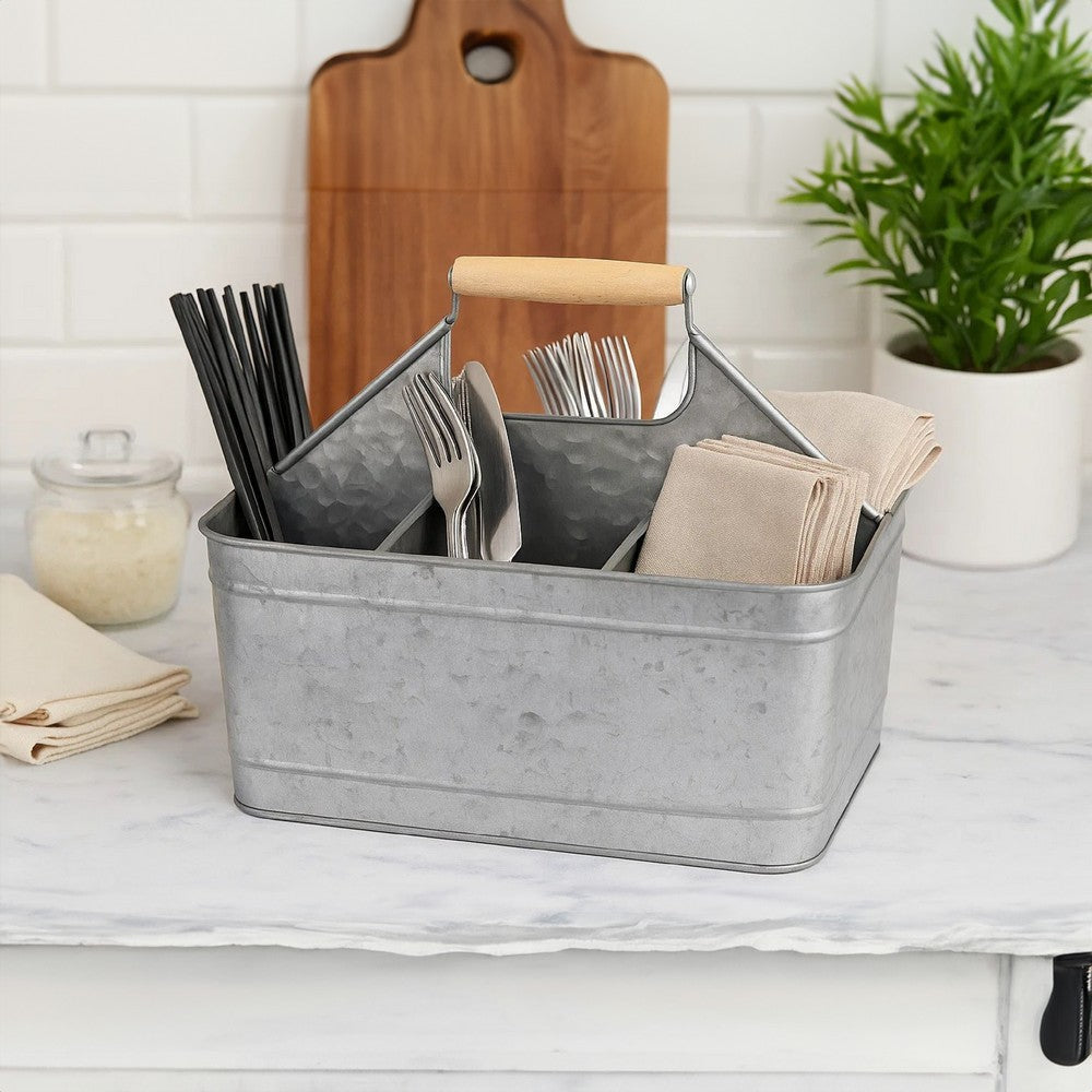Galvanized Metal Sturdy Carry All Serveware Gray AMC-171102