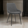 Dining Chair | Fabric Upholstered | Metal Legs | Black & Gray