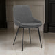 Dining Chair | Fabric Upholstered | Metal Legs | Black & Gray