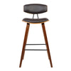 Wooden Frame Leatherette Barstool with Flared Legs, Brown By Casagear Home