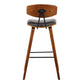 Wooden Frame Leatherette Barstool with Flared Legs, Brown By Casagear Home