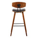 Wooden Frame Leatherette Barstool with Flared Legs Brown By Casagear Home BM155596