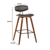 Wooden Frame Leatherette Barstool with Flared Legs, Brown By Casagear Home