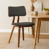 Dining Chair | Split Curved Back | Fabric Upholstered | Brown & Dark Gray