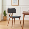 Dining Chair | Split Curved Back | Fabric Upholstered | Brown & Dark Gray