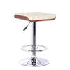 Barstool | Swivel | Backless | Faux Leather | Pedestal Base | Cream & Chrome