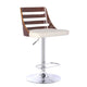 Barstool | Swivel | Wood Cut-Out Back | Pedestal Base | Cream & Chrome