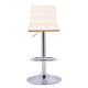 33’’ Leatherette Barstool with Stitched Details,Cream & Chrome By Casagear Home BM155714