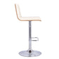 33’’ Leatherette Barstool with Stitched Details,Cream & Chrome By Casagear Home BM155714