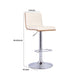 Barstool | Faux Leather | Wood Support | Pedestal Base | Cream & Chrome