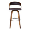 26’’ Leatherette Counter Height Barstool with Open Back,Brown By Casagear Home BM155717