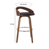 26’’ Leatherette Counter Height Barstool with Open Back,Brown By Casagear Home BM155717