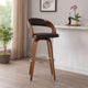 Barstool | 30" | Swivel | Faux Leather | Open Back | Brown