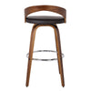 26" Swivel Counter Height Barstool with Open Back, Brown By Casagear Home