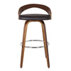 26" Swivel Counter Height Barstool with Open Back, Brown By Casagear Home