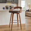 Barstool | 26" | Faux Leather | Swivel | Open Back | Brown