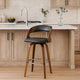 Barstool | 26" | Faux Leather | Swivel | Open Back | Brown