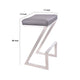 26" Z-Shape Backless Barstool with Padded Seat,Silver & Gray By Casagear Home