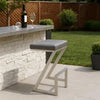 Barstool | Z-Shaped | Metal | Backless | Padded Seat | Silver & Gray