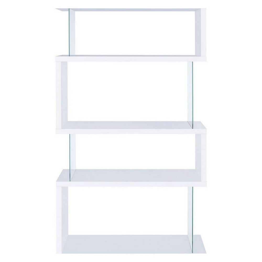 Fantastic glossy white wooden bookcase