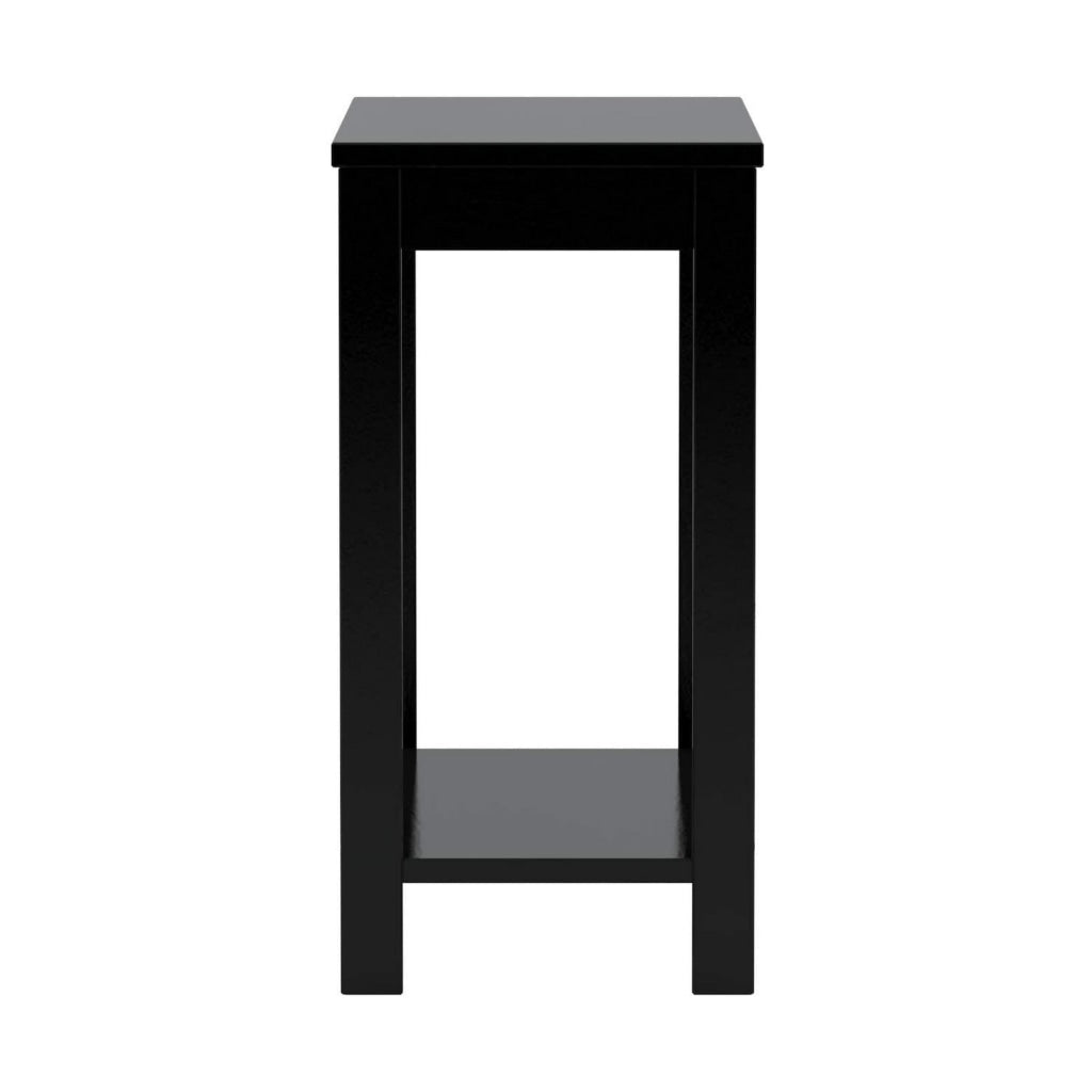 Minimalistic designed Wooden Chairside Table Black By Casagear Home CWM-7710-BK