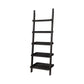 Sleek Wooden Ladder Bookcase with 5 Shelves, Brown