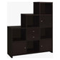 Contemporary Bookcase with Stair-like Design, brown