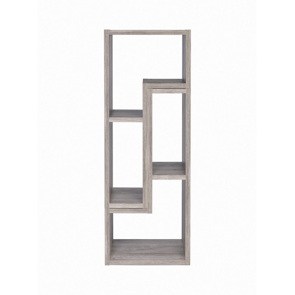 Modern Style Wooden Bookcase, Gray