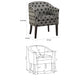 Accent Chair | Space Adorner Style | Gray Black CCA-900435