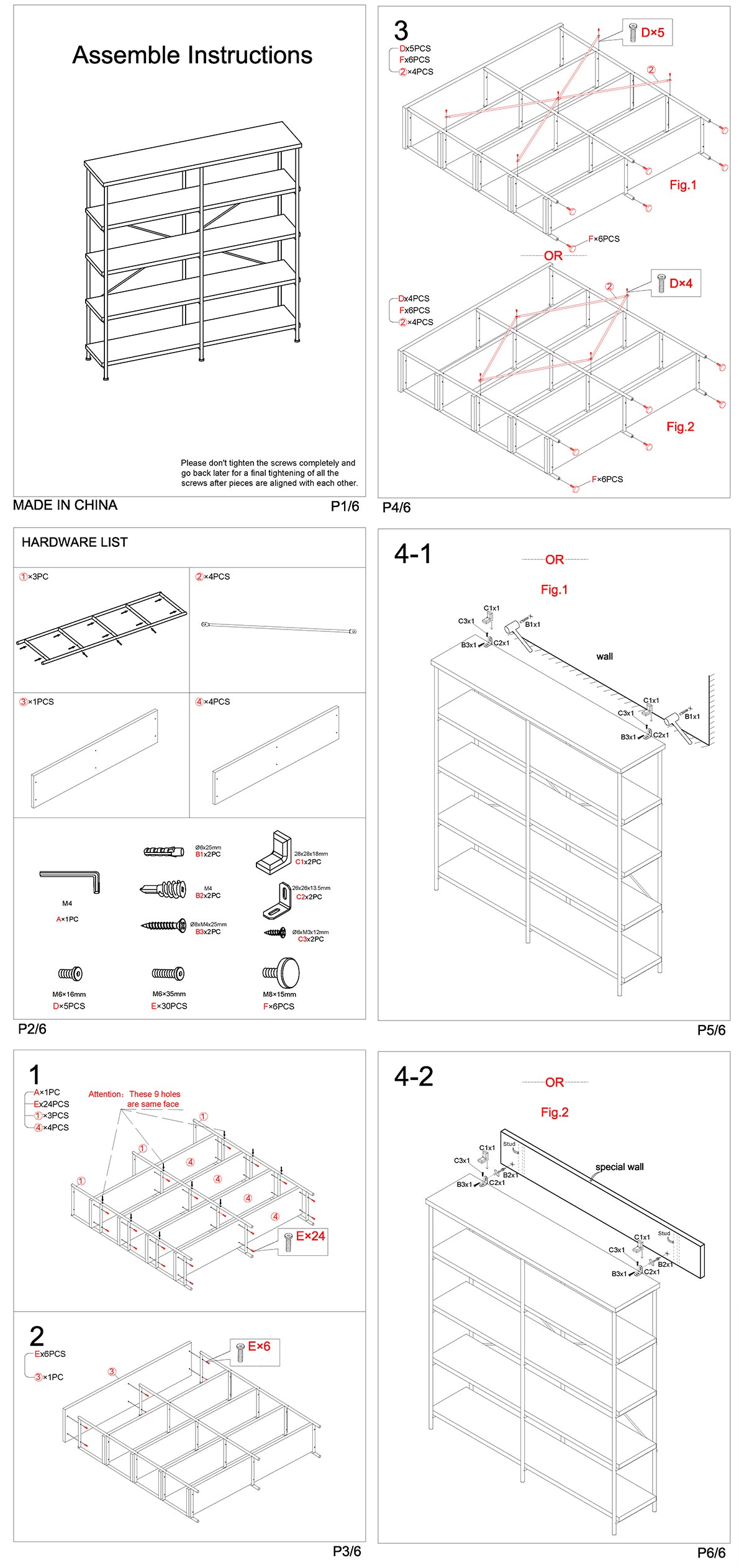 Olga 63 Inch Industrial 4 Tier Bookshelf Particleboard Metal Frame Gray Black - BM159421 BM159421