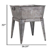 32’’ Multi-Functional Galvanized Metal Tub on Stand with Angled Legs Gray By The Urban Port IMX-65345