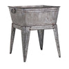 32’’ Multi-Functional Galvanized Metal Tub on Stand with Angled Legs Gray By The Urban Port IMX-65345