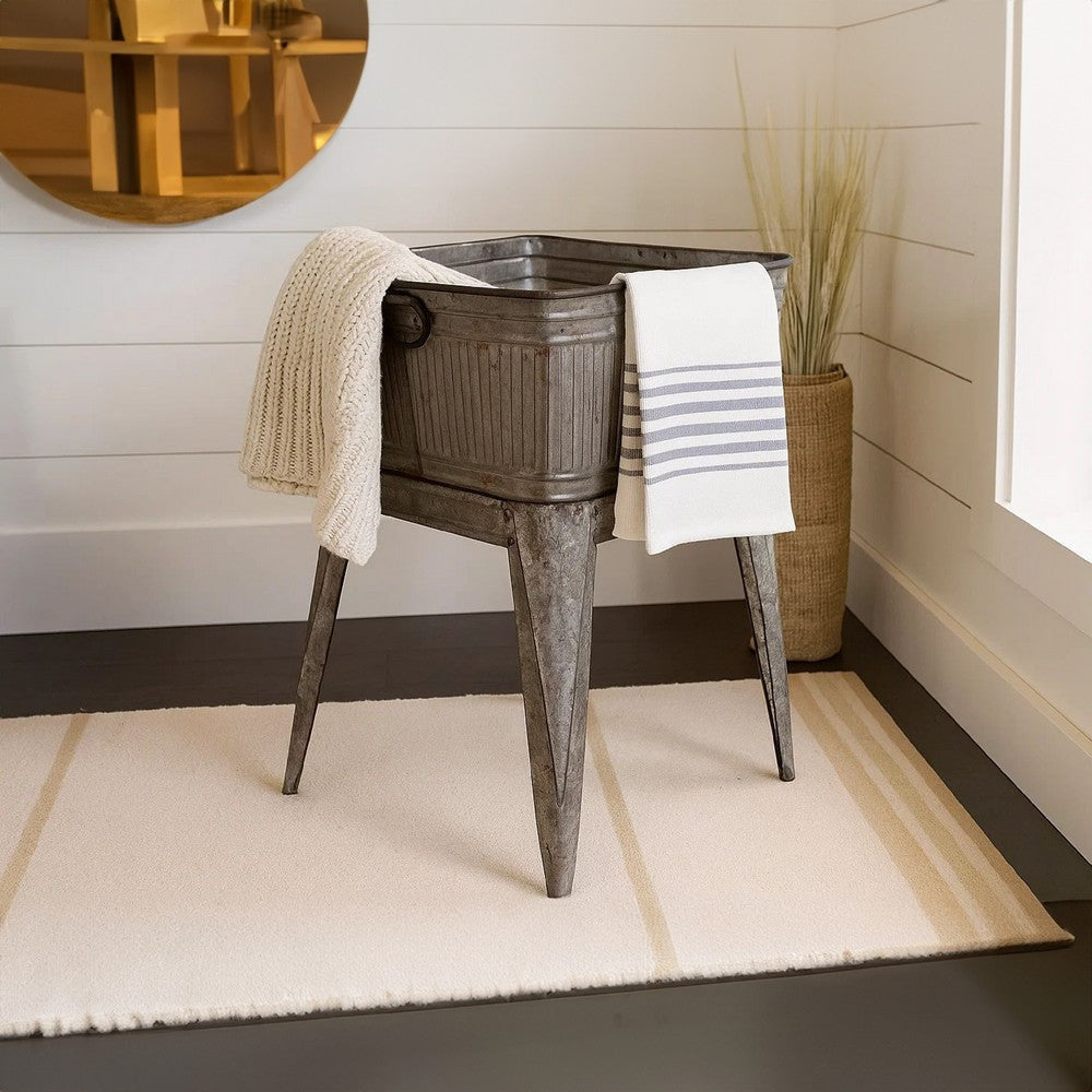 32’’ Multi-Functional Galvanized Metal Tub on Stand with Angled Legs Gray By The Urban Port IMX-65345